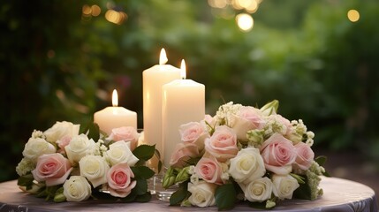 Obraz na płótnie Canvas arrangement marriage wedding flowers background illustration female unity, marry pink, image pastel arrangement marriage wedding flowers background