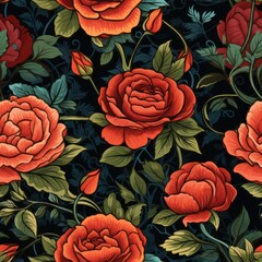 Fototapeta premium seamless background with roses