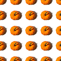 seamless pattern pumpkins on a white background