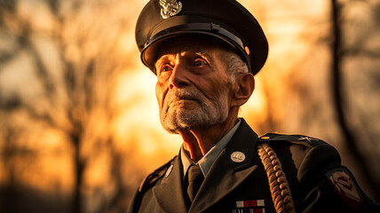 close up portrait of an american soldier with a smoke