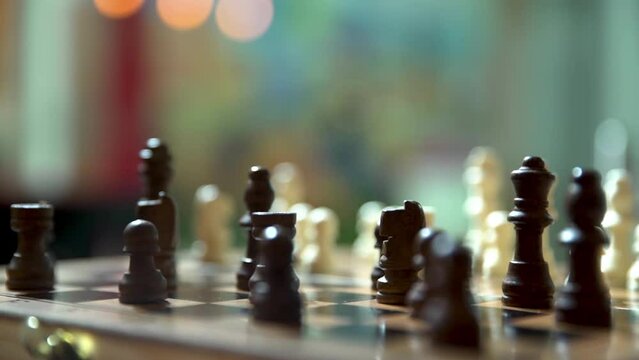 moving image of chessboard with blurred background

