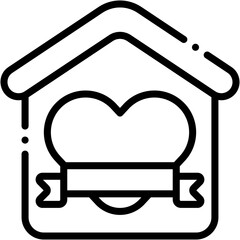 Vector Icon Home, Home Sweet Home, House, Love, Architecture, City, Heart