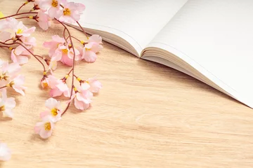 Foto auf Acrylglas  新生活イメージ｜ノートと桜（桜吹雪なし） © yslab02