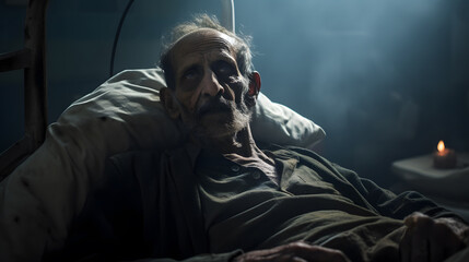 old person in hospital bed
