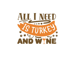 Vector flat design thanksgiving calligraphy with white background for t-shirts, posters and cards.