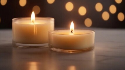 Obraz na płótnie Canvas Create an image capturing the soft and tranquil glow of a burning candle, AI generated, background image