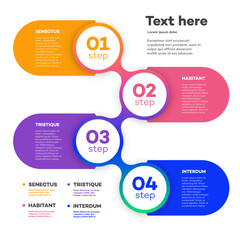 Infographic template vector timeline process 4 option or step number color style for presentation 10 eps