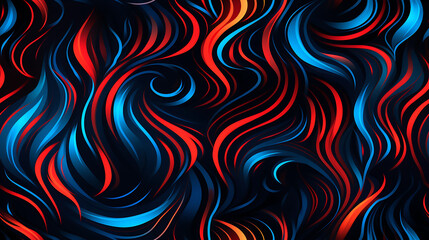 abstract red and blue background with flames - Seamless tile. Endless and repeat print.