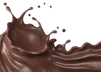PSD Chocolate Splash 3D Rendering