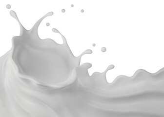 PSD Milk Splash 3D Rendering