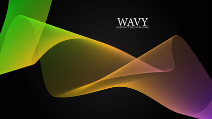 Obraz premium Abstract dark background with glowing wave. Technology hi-tech futuristic template.Suit for poster, banner, brochure, cover, website, flyer Vector illustration