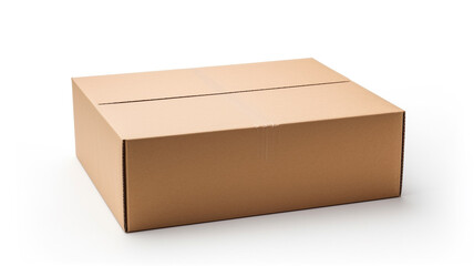 rectangular cardboard box isolated on white background