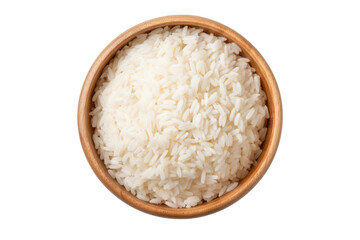 Fototapeta na wymiar wood bowl of rice isolated on transparent background, png file