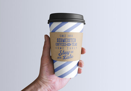 Paper Cup with Sleeve Mockup