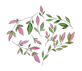 Decorative abstract drawing. Watercolor illustration by hands