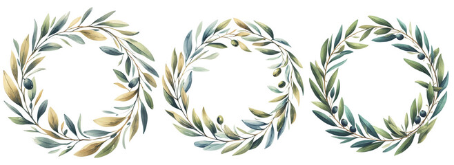 Olive branch wreath. Generative AI.