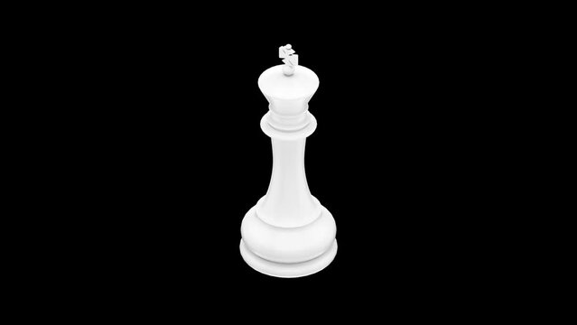 Animated 3D Chess Icon Loop Modules with Alpha Matte. Animation on Black Background