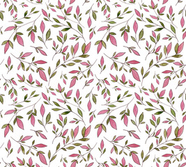 Seamless watercolor floral pattern. Hand-drawn illustration