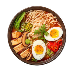 noodle soup, ramen isolated on transparent background Remove png, Clipping Path