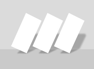 Bi fold brochure dl flyer rack card blank paper mockup design.