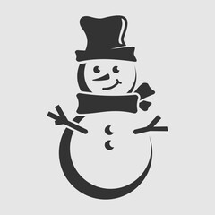 Snowman icon isolated on white background. Vector illustration