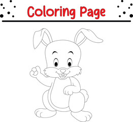 Happy Easter Rabbit coloring page for children