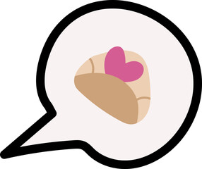 Love letter speech bubble illustration