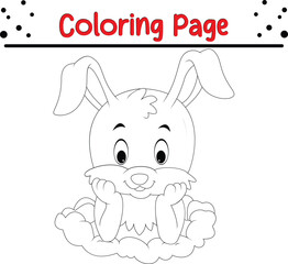 Obraz na płótnie Canvas Happy Easter Rabbit coloring page for children