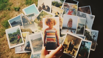 Photo of the child on Polaroid