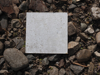 dirty blank label on the ground