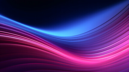 3d render. Digital abstract neon background, pink blue glowing blurred lines. generative Ai