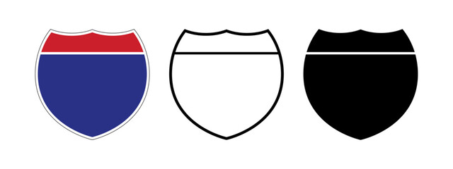 set of American interstate sign. Vector illustration