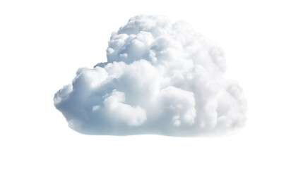 White cloud isolated on transparent background, Generative ai.