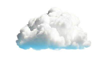 White cloud isolated on transparent background, Generative ai.