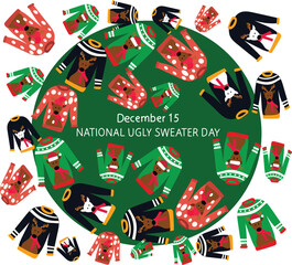 Fototapeta premium national ugly sweater day is celebrated every year on 15 december.