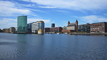 View of a modern settlement at Ostbassin in Copenhagen, Denmark, Europe, Northern Europe
