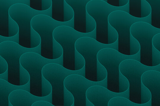 Abstract wallpaper with a dynamic array of green wavy lines and curves forming a soft, spiraling pattern on a dark gradient background