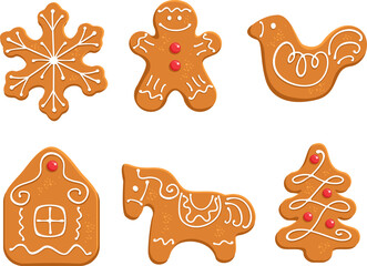 Traditional Christmas gingerbread cookies. - 678673955