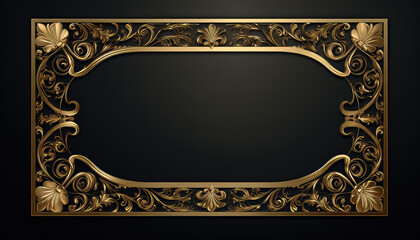 Luxury gold frame, concept for Black Friday