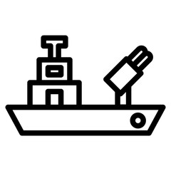 machine gun in boat line
