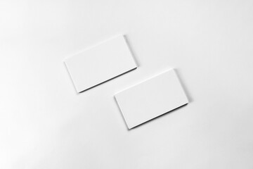 blank mockup template empty white clean square business card and postcard carte to display on...