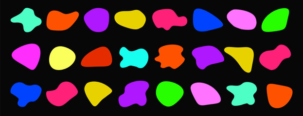 Irregular blob modern shape vector illustration set