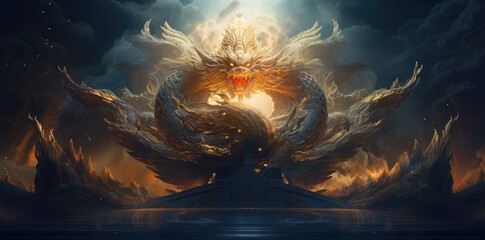 dragon in the sky illustration