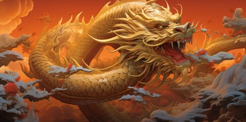 chinese dragon statue in temple