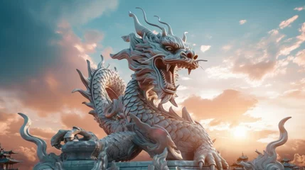 Foto op Canvas chinese dragon statue at the temple © Marharyta