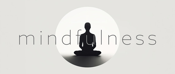 Meditation Silhouette and Mindfulness Concept Design