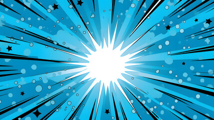 Obraz premium blue simplistic comic book style background