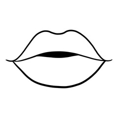 Female Lips Lineart