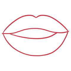 Red Lips Handrawn
