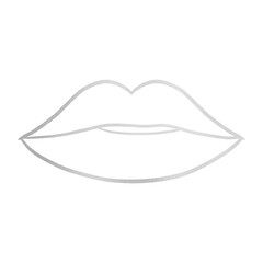 Silver Luxurious Lips Outline
